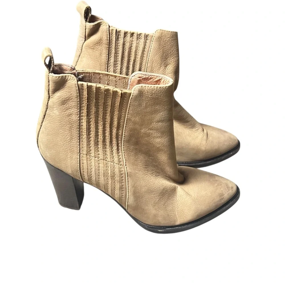 Alias Mae Nubuck Leather Brown Ankle Boots Block Heel Size 39 AU US 8